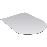 Herdet glass gulvplate med rund front 900x700mm – beskyttende buet glassbase for frittstående ovner hos Peisbutikken.no