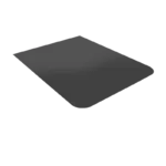 Gulvplate i emaljert stål med avrundede hjørner 850x650 mm – beskyttende ildstedplate til vedovner og peiser hos Peisbutikken.no