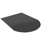 Emaljert stål gulvplate med rund front 900x700mm – beskyttende metallbase for frittstående ovner hos Peisbutikken.no