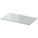 Nordpeis ME gulvplate i klart OptiWhite glass bilde – elegant ultra-gjennomsiktig herdet glass ildstedplate med moderne rett design for trygg og stilfull gulvbeskyttelse under Nordpeis ME vedovner hos Peisbutikken.no