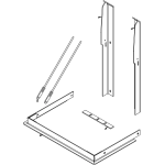 Monteringsramme for omramming N-29A og N-29U bilde – offisiell teknisk eksplodert tegning som viser komplett monteringsramme med alle deler for N-29A og N-29U peisinnsatser hos Peisbutikken.no