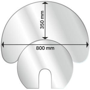 Aduro halvmåneformet gulvplate i grått glass image