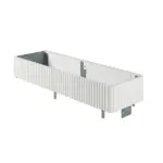 Nordpeis Wave T Wide Ekstra-toppelement – hvitt ribbet forlengelsestoppmodul til høy peis hos Peisbutikken.no