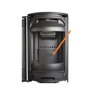 Dovre Leon / Astro4 brennplate bak sort – sort støpejern bakre brennplate reservedel hos Peisbutikken.no