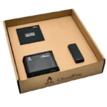 Rüegg CloudFire Sett – komplett smart styringssett med display, kontroller, sensor og emballasje til Rüegg peiser hos Peisbutikken.no