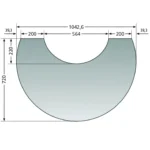 Glass gulvplate for Oranier Polar Neo 6, Bakery, Vantage og W+ pureBLACK