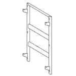 Justus Dias XL Veggmonteringsrame veggmonteringsramme tilbehør til peis, illustrert som en metallstruktur for å henge vedfryt peisovn sikkert.