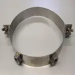 Rüegg røykrørsklemme for CloudFire/SafeFire – rustfritt stål 360° klemme med bolter hos Peisbutikken.no