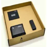 Rüegg SafeFire sett med display – sort sikkerhetsboks, fjernkontroll og displayenhet til peissikkerhet hos Peisbutikken.no