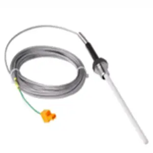 Rüegg temperatursensor med tilkoblingskabel – rustfritt stål probe med grønn/gul kabel og feste hos Peisbutikken.no