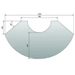 Oranier liten glassgulvplate til runde ovner – buet klart herdet glass med 900 mm bredde hos Peisbutikken.no