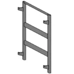 Oranier ZIVA / Justus DIAS veggmonteringsramme i metall med horisontale støttebjelker og hjørnebraketter for sikker veggmontering.