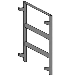 Oranier ZIVA / Justus DIAS veggmonteringsramme i metall med horisontale støttebjelker og hjørnebraketter for sikker veggmontering.