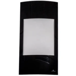 Jydepejsen Bella frontglass reservedel – sort buet herdet glassdør til Bella ovn hos Peisbutikken.no