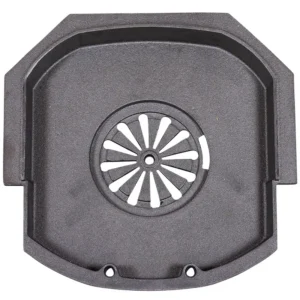 Jydepejsen Cozy uten sideglass støpejernsbase – sort erstatnings bunnplate med ventilasjon til Cozy ovn hos Peisbutikken.no