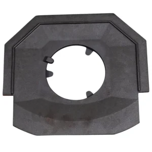 Jydepejsen Cubic støpejernsbase – sort erstatnings bunnplate med sentral åpning til Cubic ovn hos Peisbutikken.no