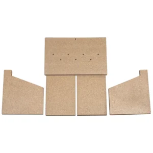 Jydepejsen vermikulittsett inkl. røykfordelerplate for Euro 20, 21, 22 og 23 – komplett innvendig foringssett hos Peisbutikken.no